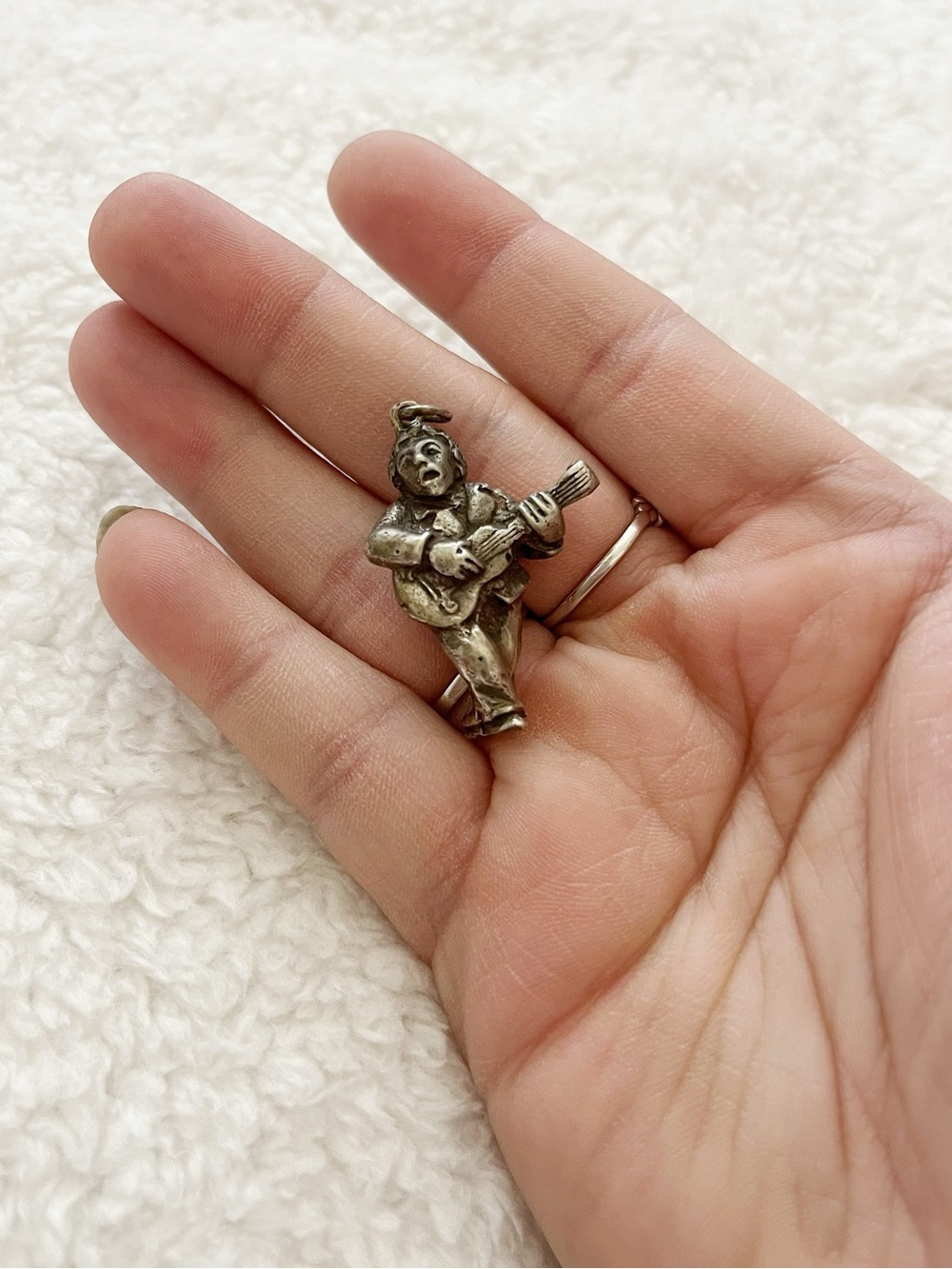 Rare vintage Italian musician real silver charm/pendant
